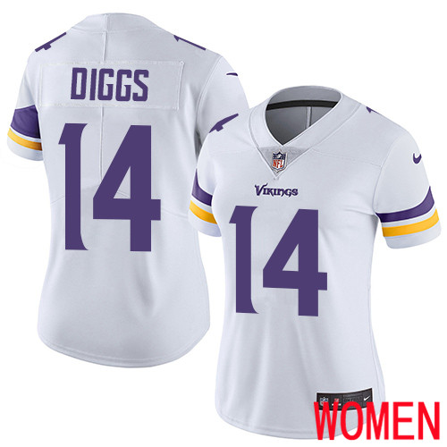 Minnesota Vikings #14 Limited Stefon Diggs White Nike NFL Road Women Jersey  Vapor Untouchable->youth nfl jersey->Youth Jersey